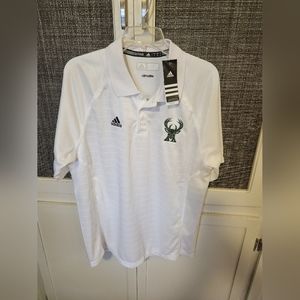 White Milwaukee Bucks polo shirt